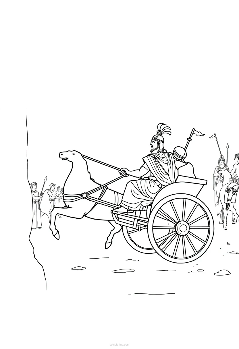 Greek Chariot Race coloring pages
