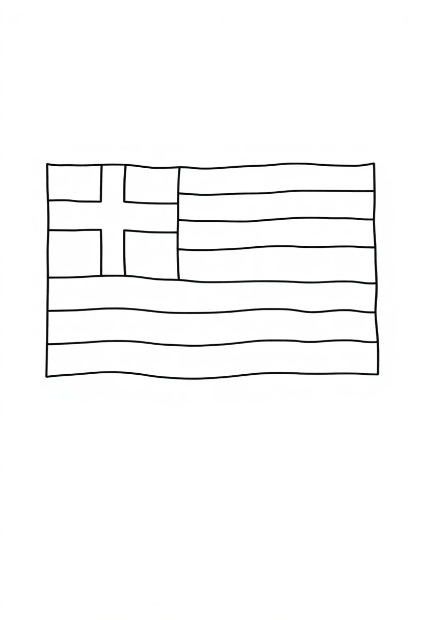 Greek Flag coloring page, free printable