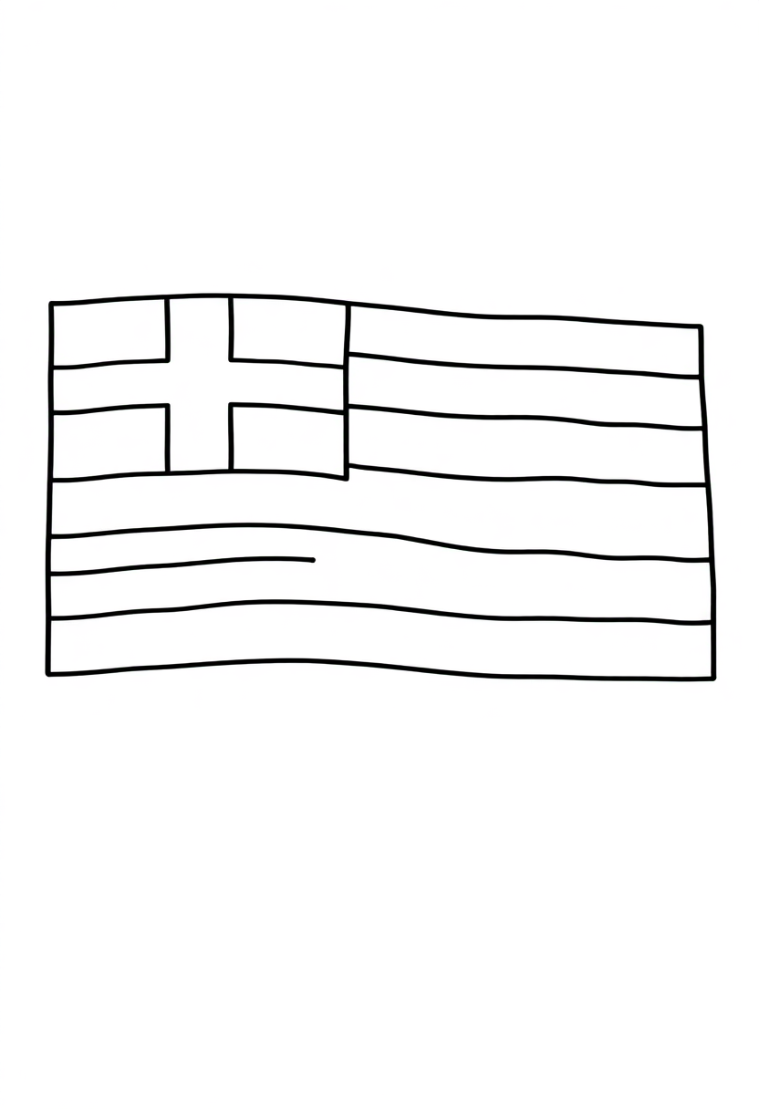 Greek Flag coloring page, free printable