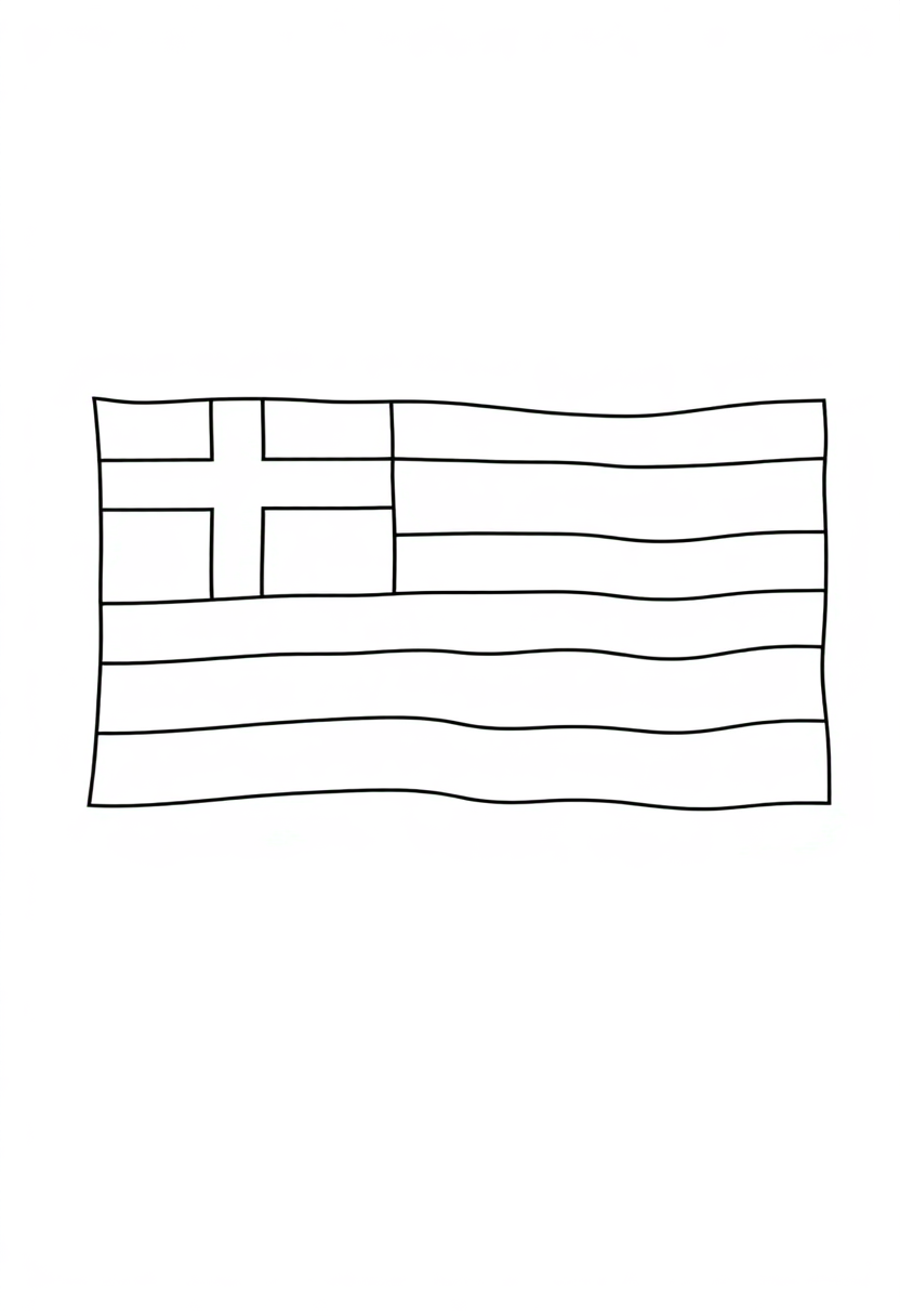 Greek Flag coloring page, free printable
