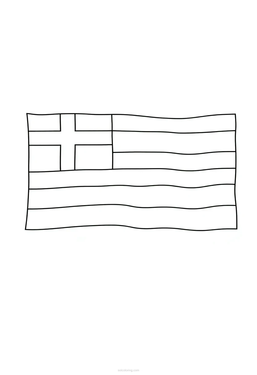 Greek Flag coloring page for kids