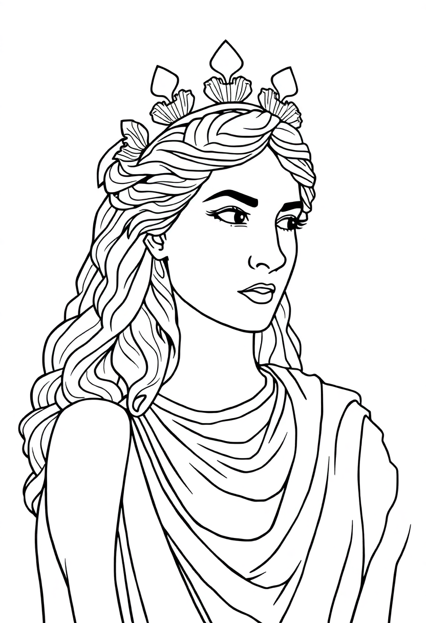 Greek Goddess Athena coloring page, free printable