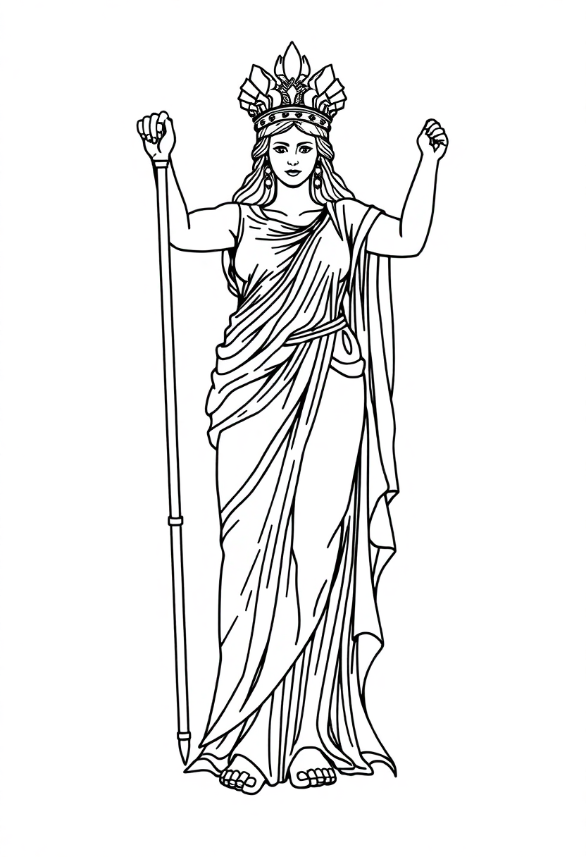 Greek Goddess Athena coloring page, free printable