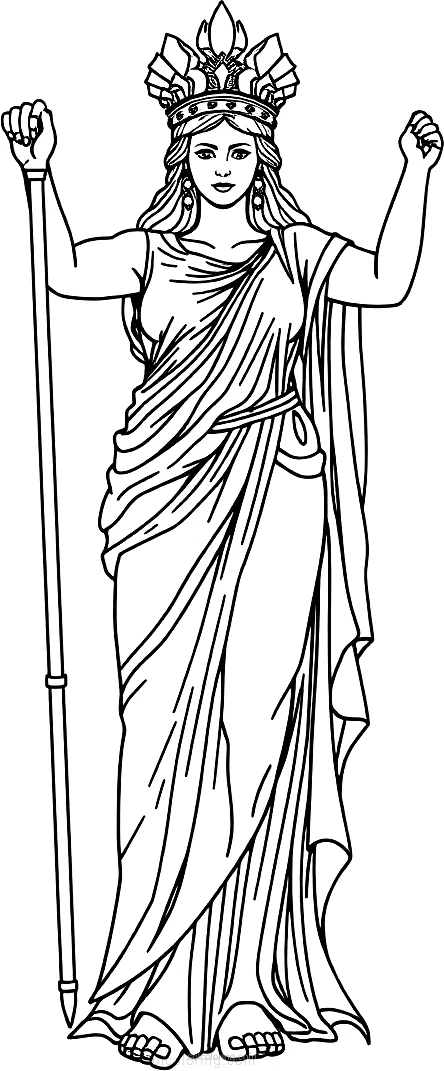 Greek Goddess Athena coloring page for kids