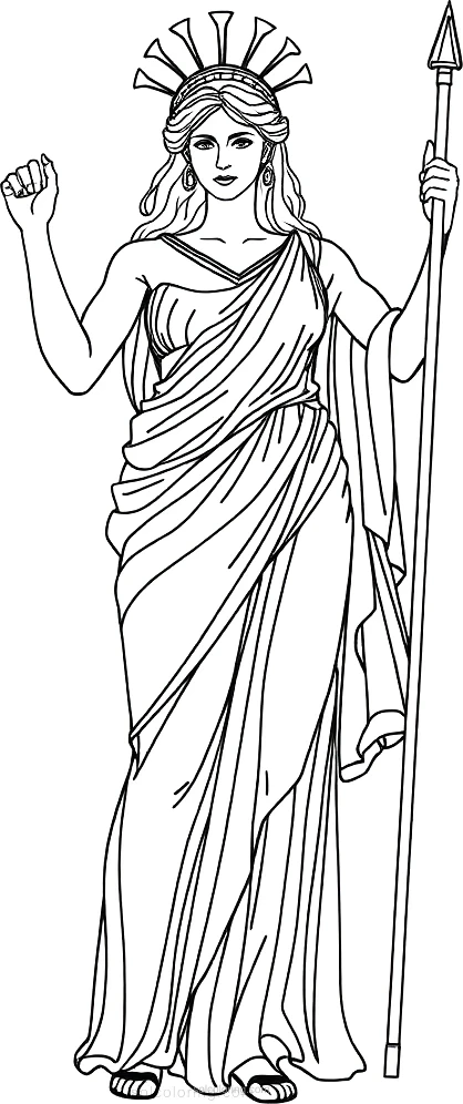 Greek Goddess Athena coloring page for kids