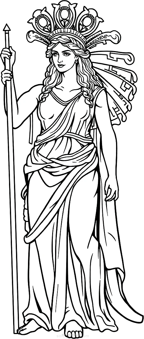 Greek Goddess Athena coloring page for kids