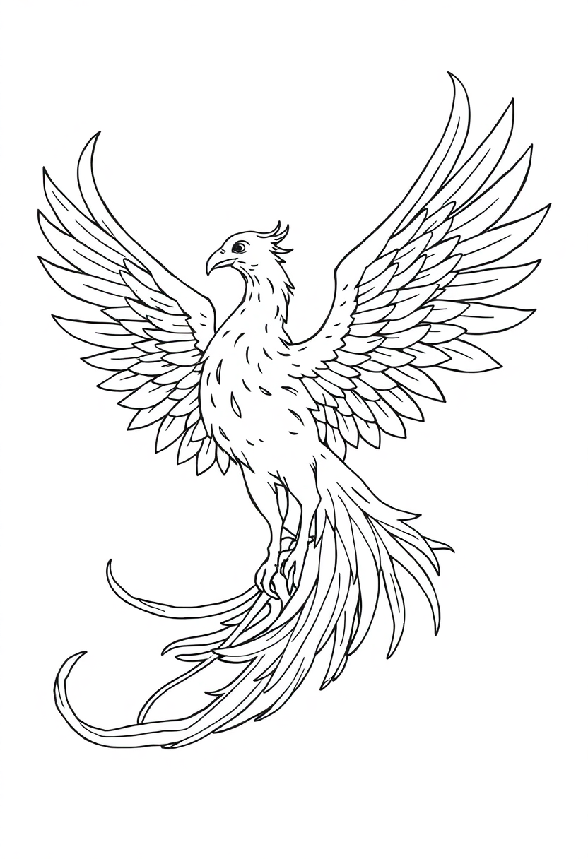 Greek Mythology Phoenix coloring page, free printable