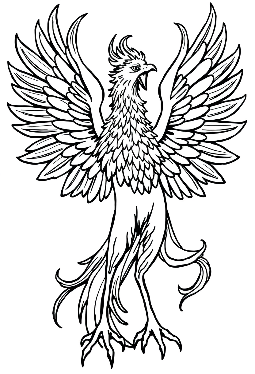 Greek Mythology Phoenix coloring page, free printable