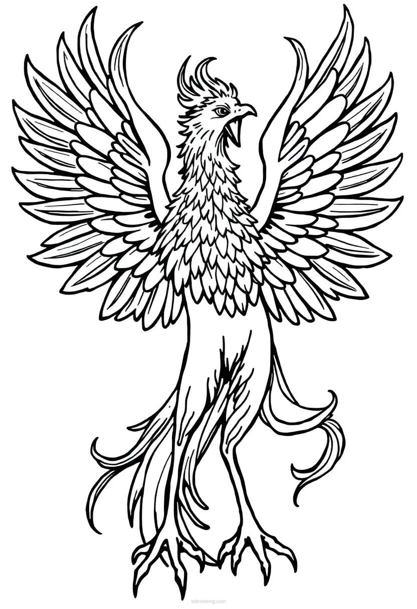 Greek Mythology Phoenix coloring page for kids