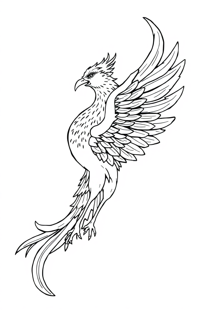 Greek Mythology Phoenix coloring page, free printable