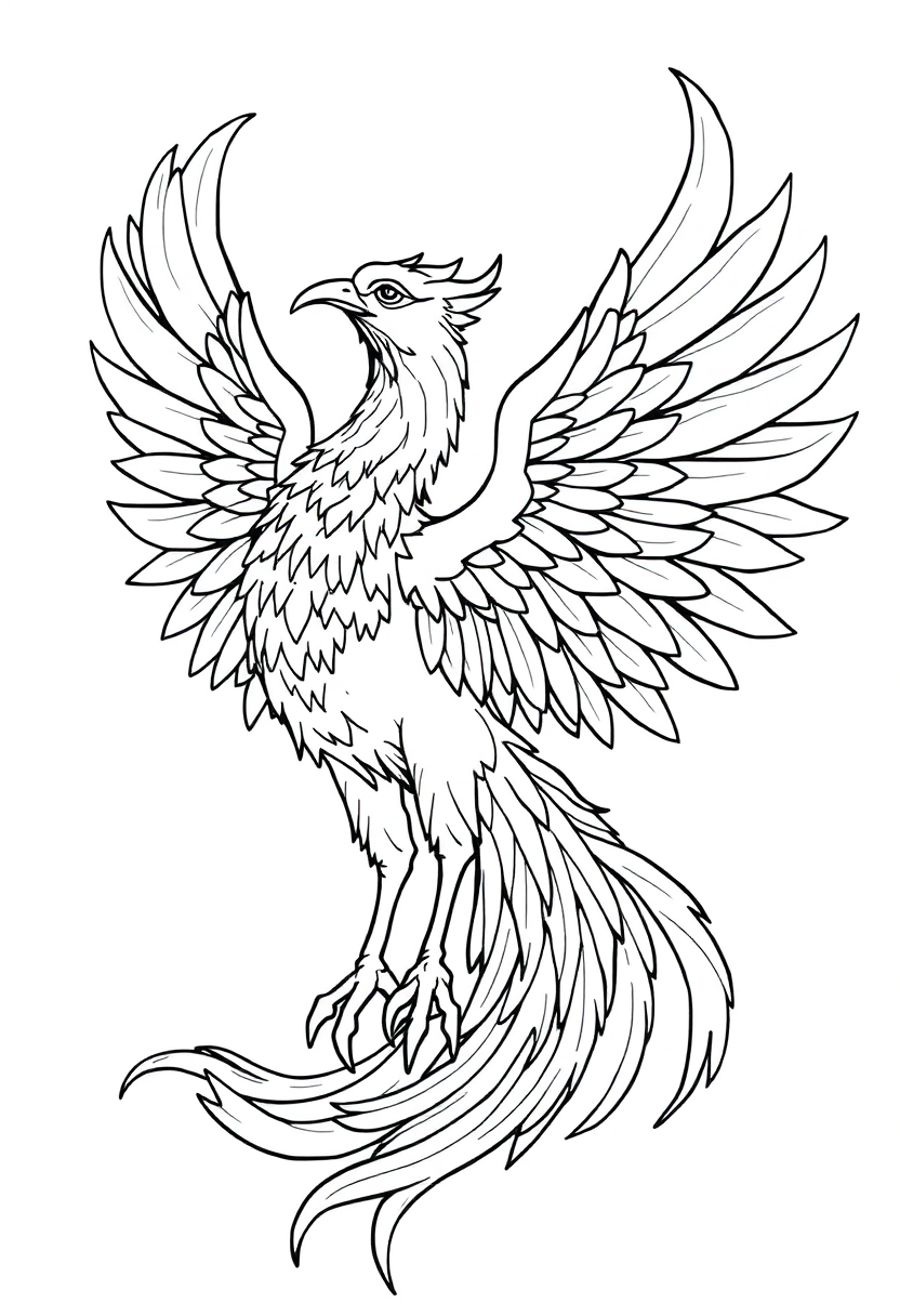 Greek Mythology Phoenix coloring page, free printable