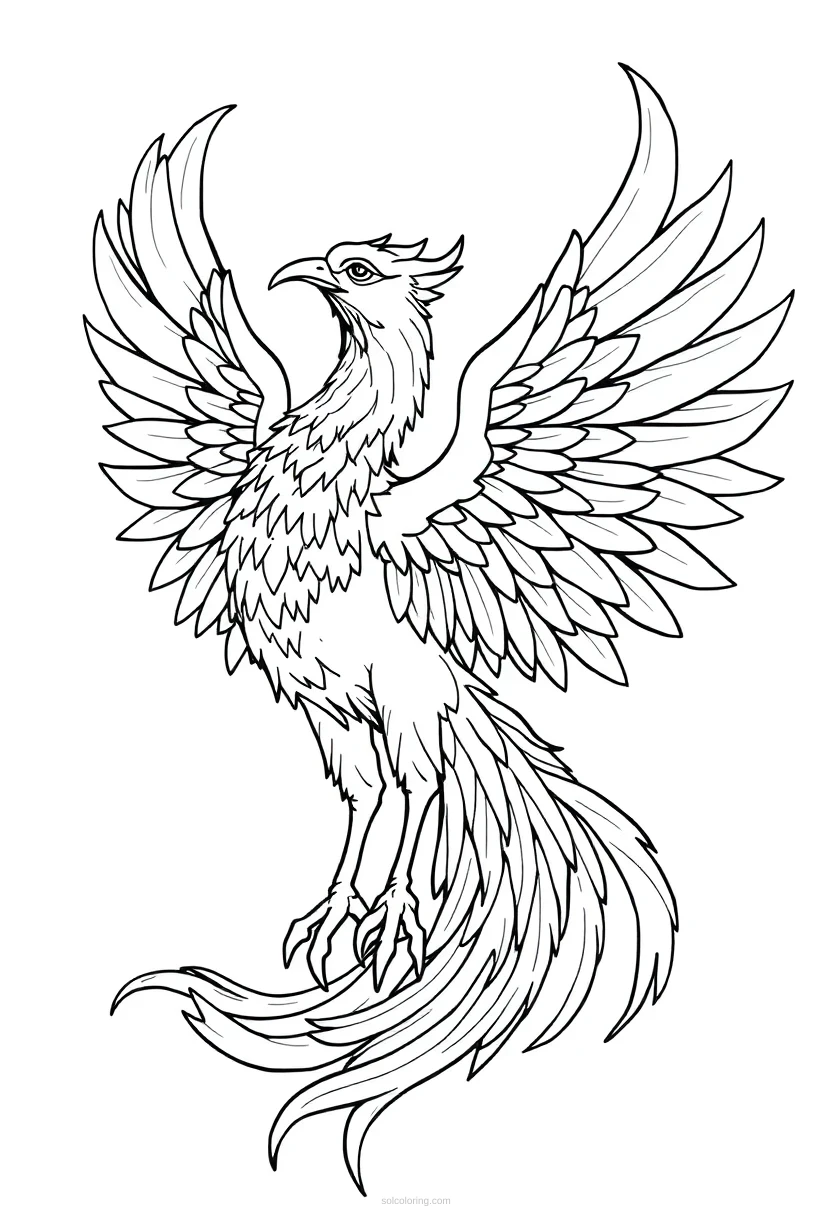 Greek Mythology Phoenix coloring page for kids