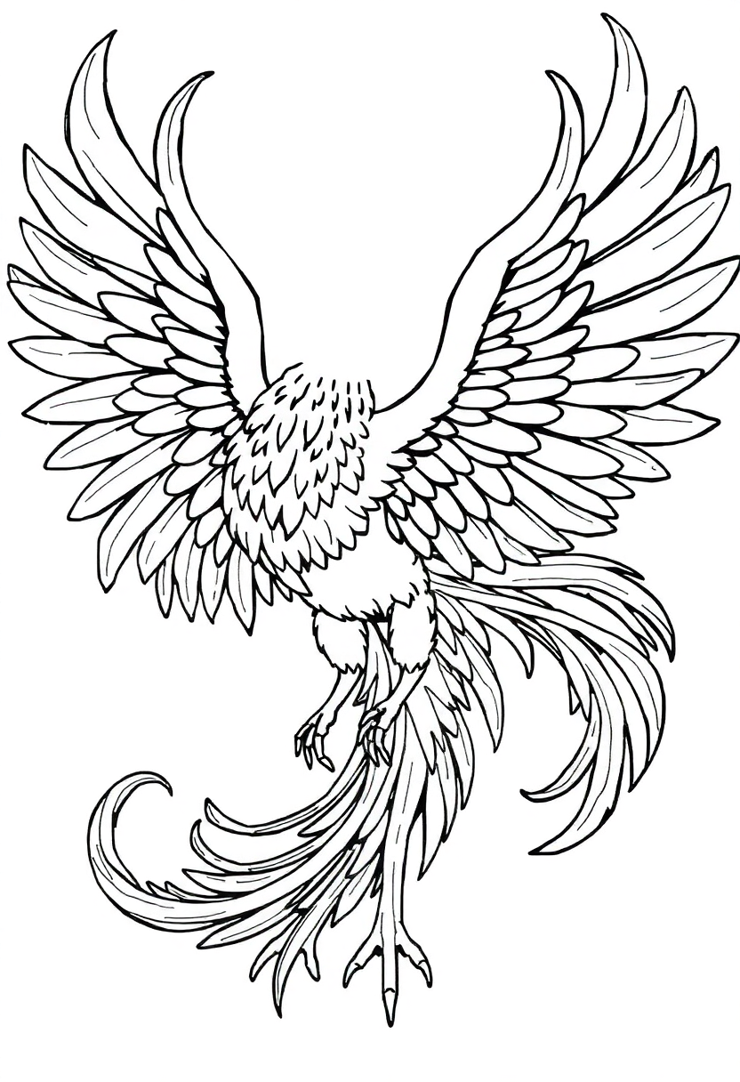 Greek Mythology Phoenix coloring page, free printable