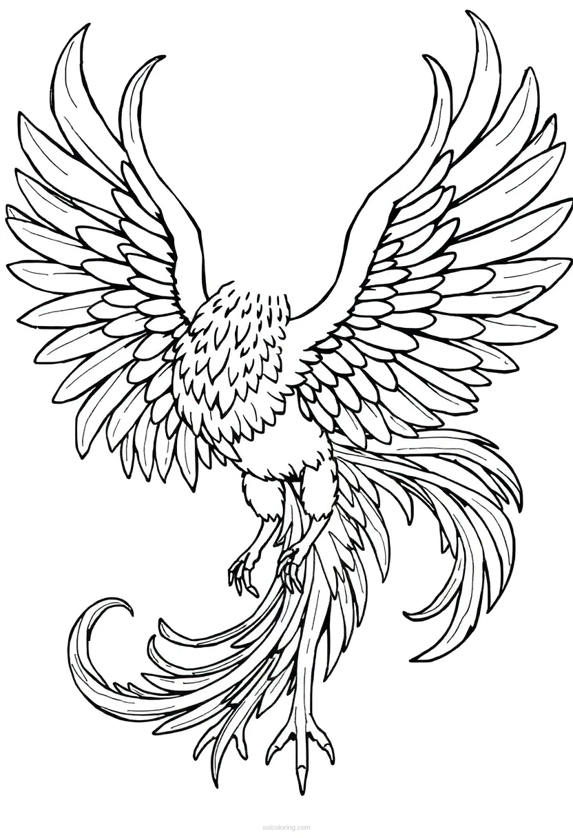 Greek Mythology Phoenix coloring page for kids