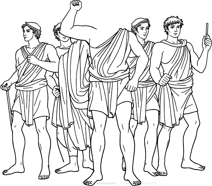 Greek Olympic Athletes coloring page for kids