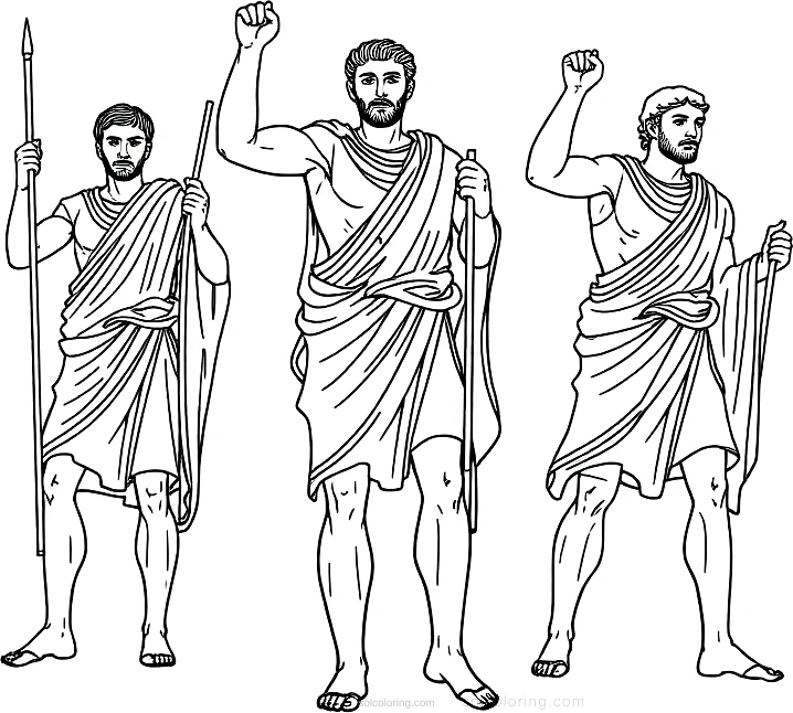 Greek Olympic Athletes coloring page for kids