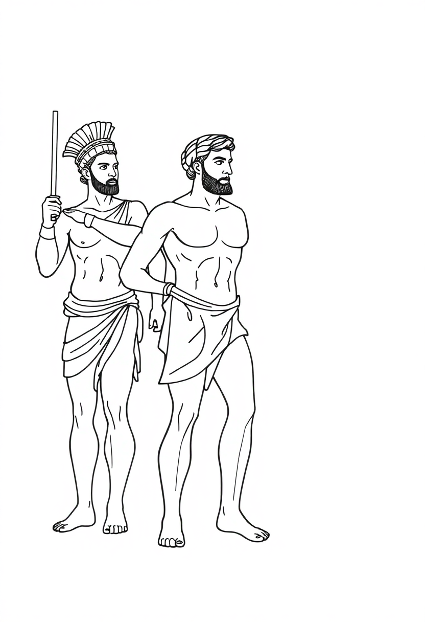 Greek Olympic Athletes coloring page, free printable
