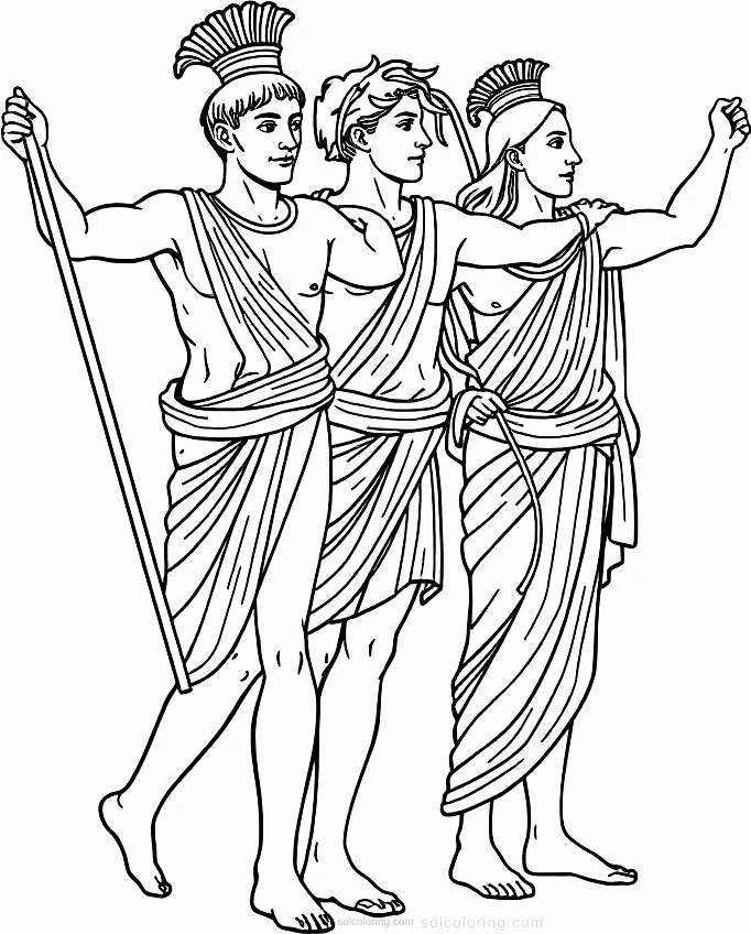 Greek Olympic Athletes coloring page for kids