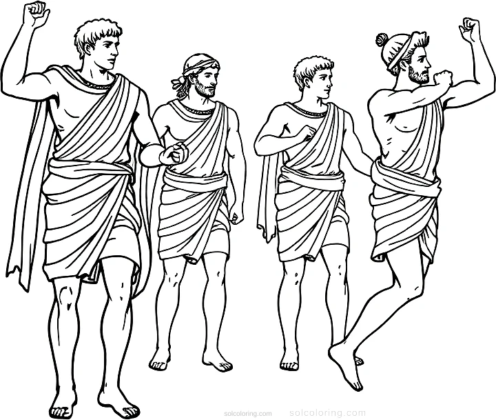 Greek Olympic Athletes coloring page for kids