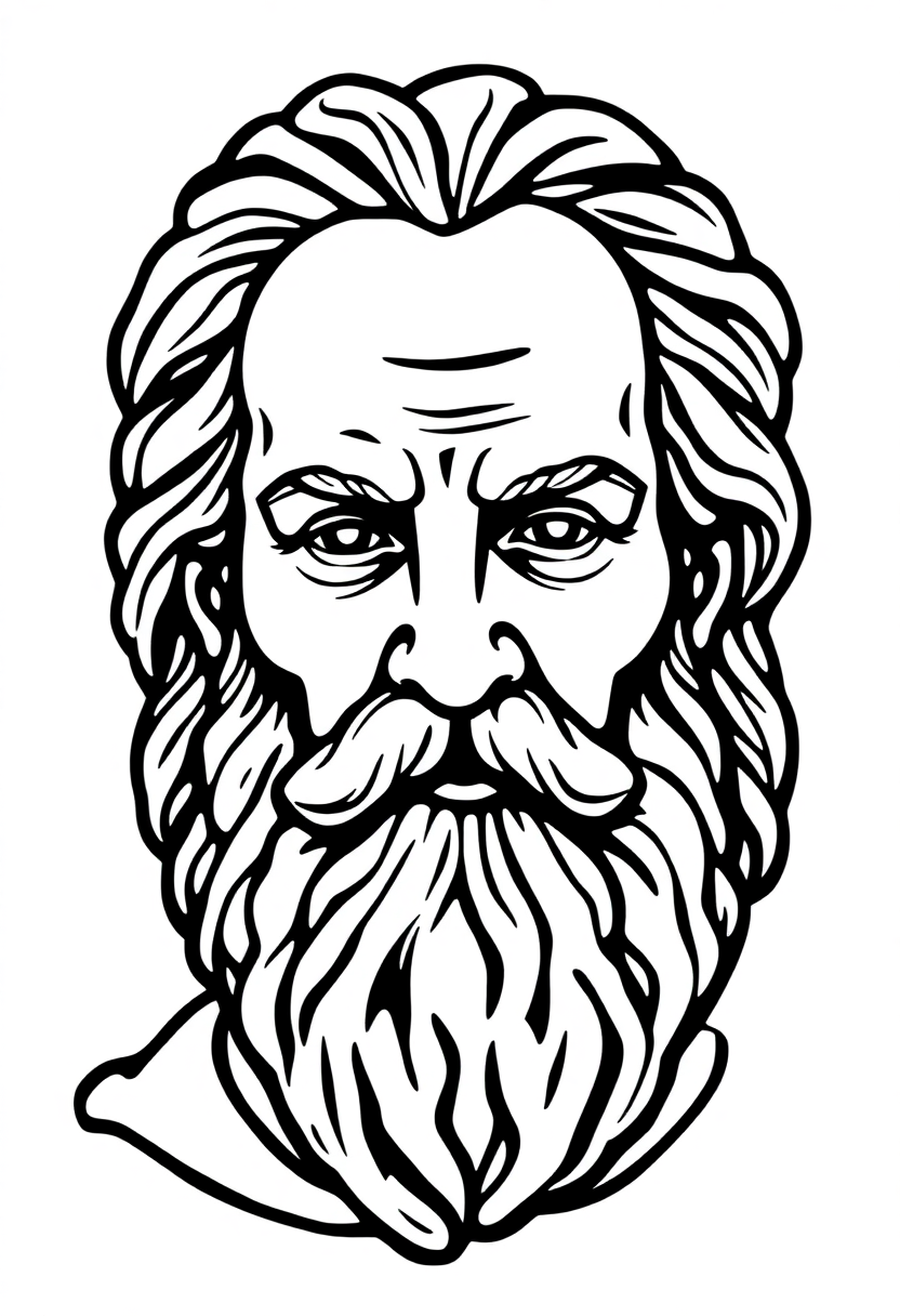 Greek Philosopher Socrates coloring page, free printable