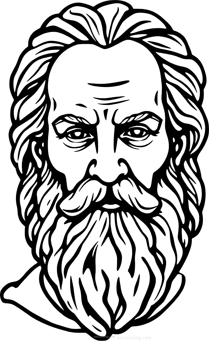 Greek Philosopher Socrates coloring page for kids