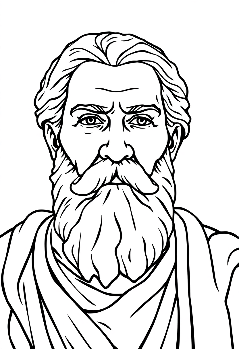 Greek Philosopher Socrates coloring page, free printable