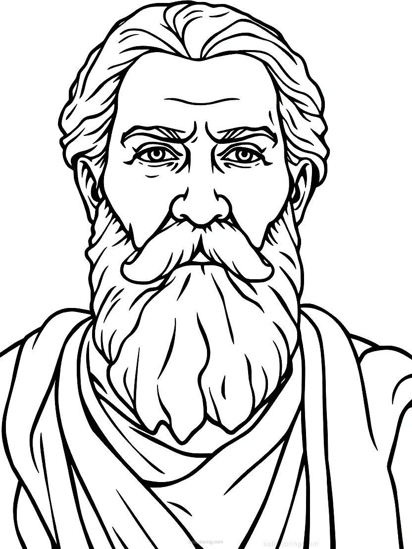 Greek Philosopher Socrates coloring page for kids