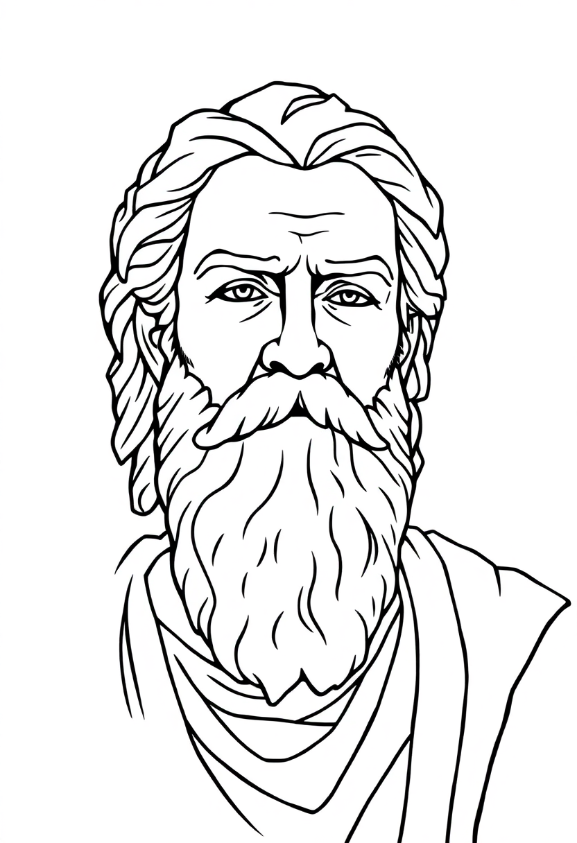 Greek Philosopher Socrates coloring page, free printable