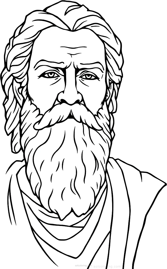 Greek Philosopher Socrates coloring page for kids