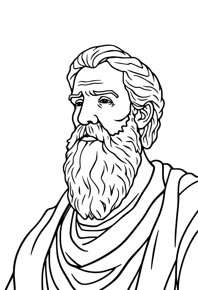 Greek Philosopher Socrates coloring page, free printable