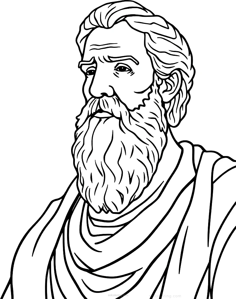 Greek Philosopher Socrates coloring page for kids