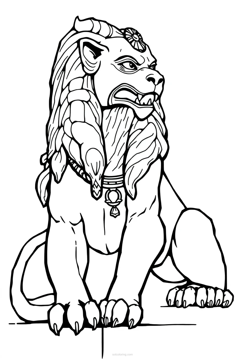 Greek Sphinx Riddle Monster coloring pages