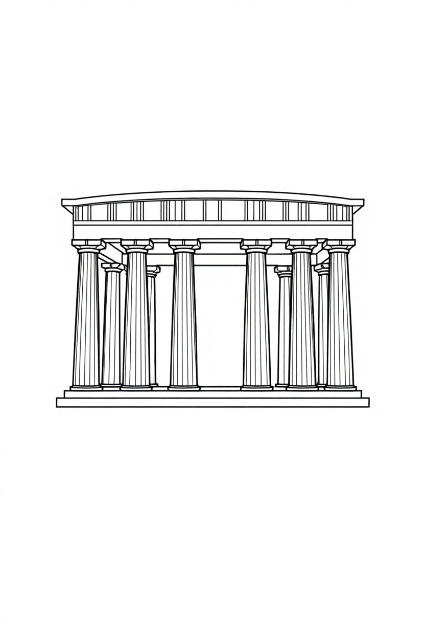 Greek Temple Columns coloring page, free printable