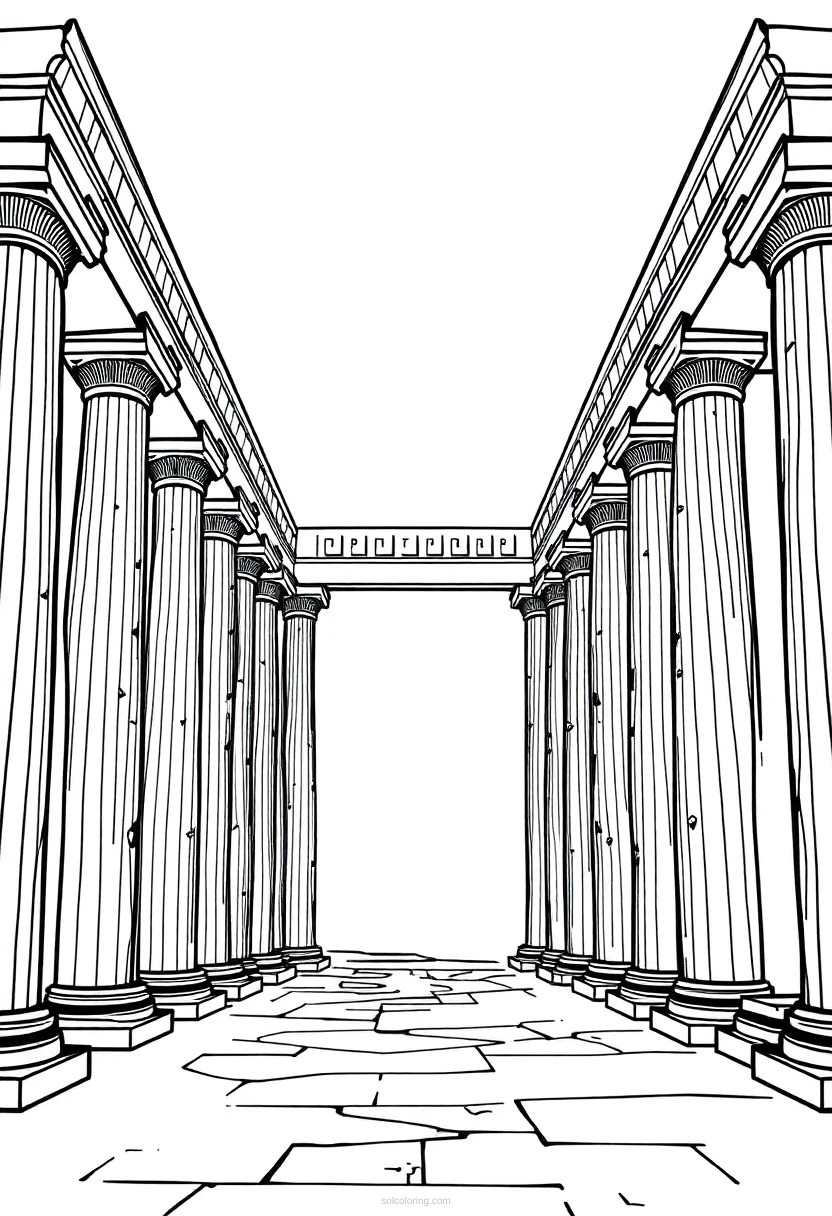 Greek Temple Columns coloring pages