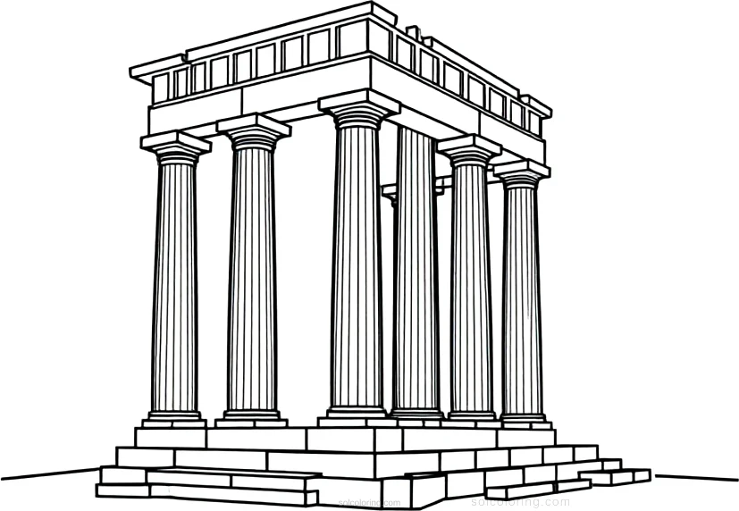 Greek Temple With Columns coloring pages