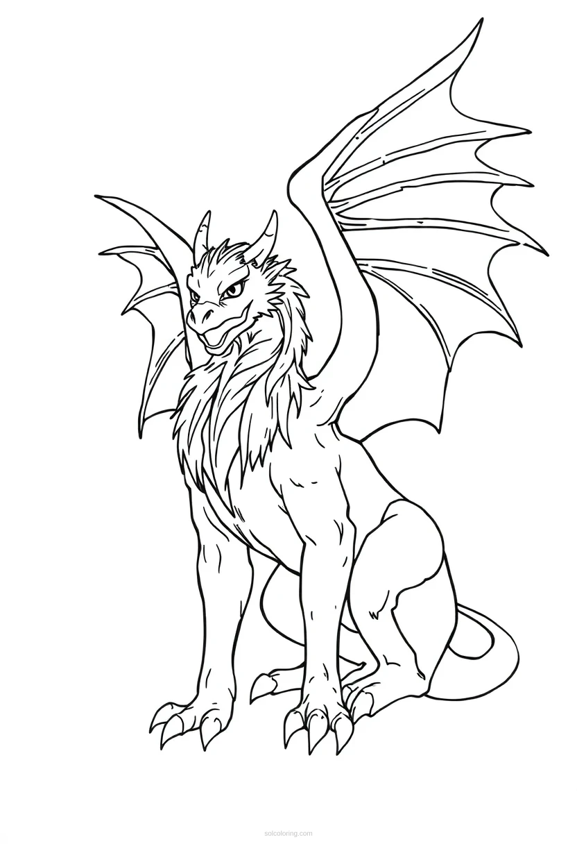 Griffin coloring page for kids