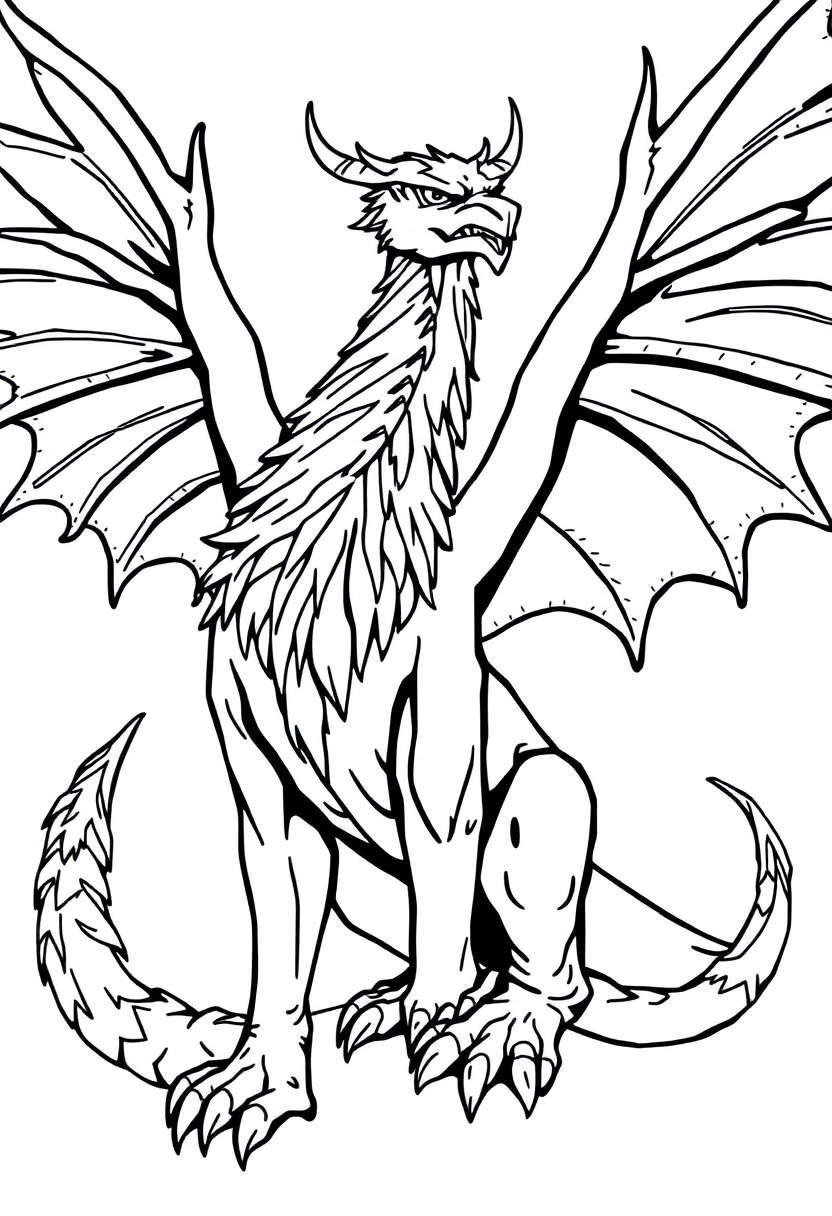 Griffin coloring page, free printable