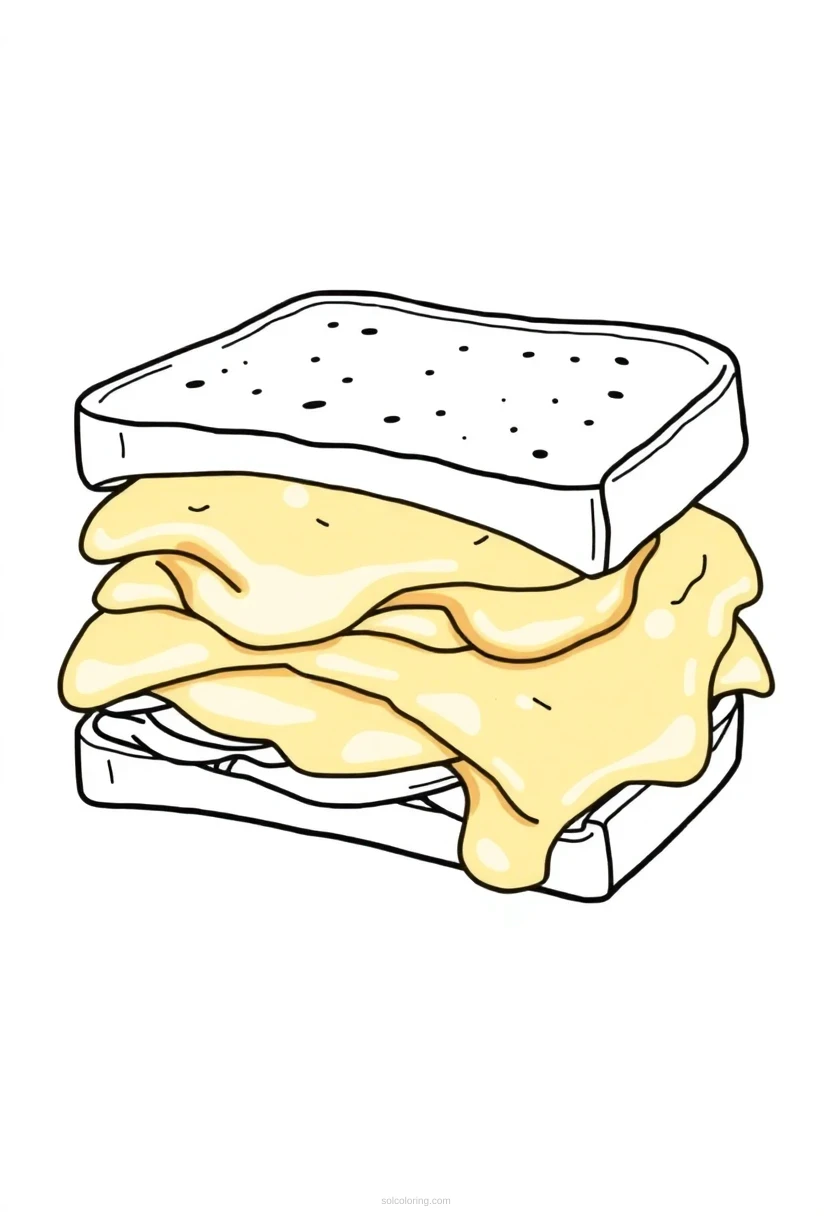 Grilled Cheese coloring page for kids