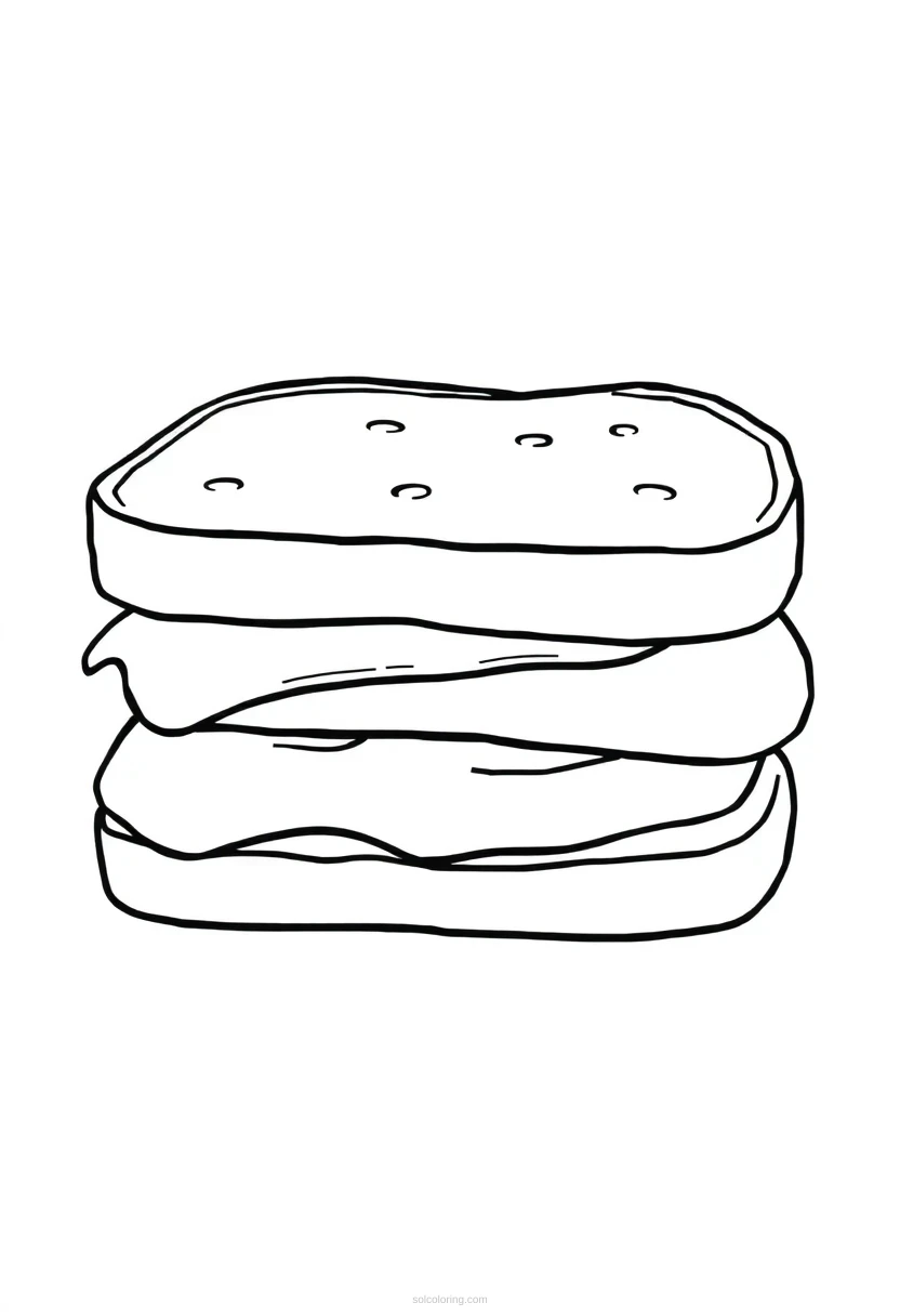 Grilled Cheese coloring page for kids