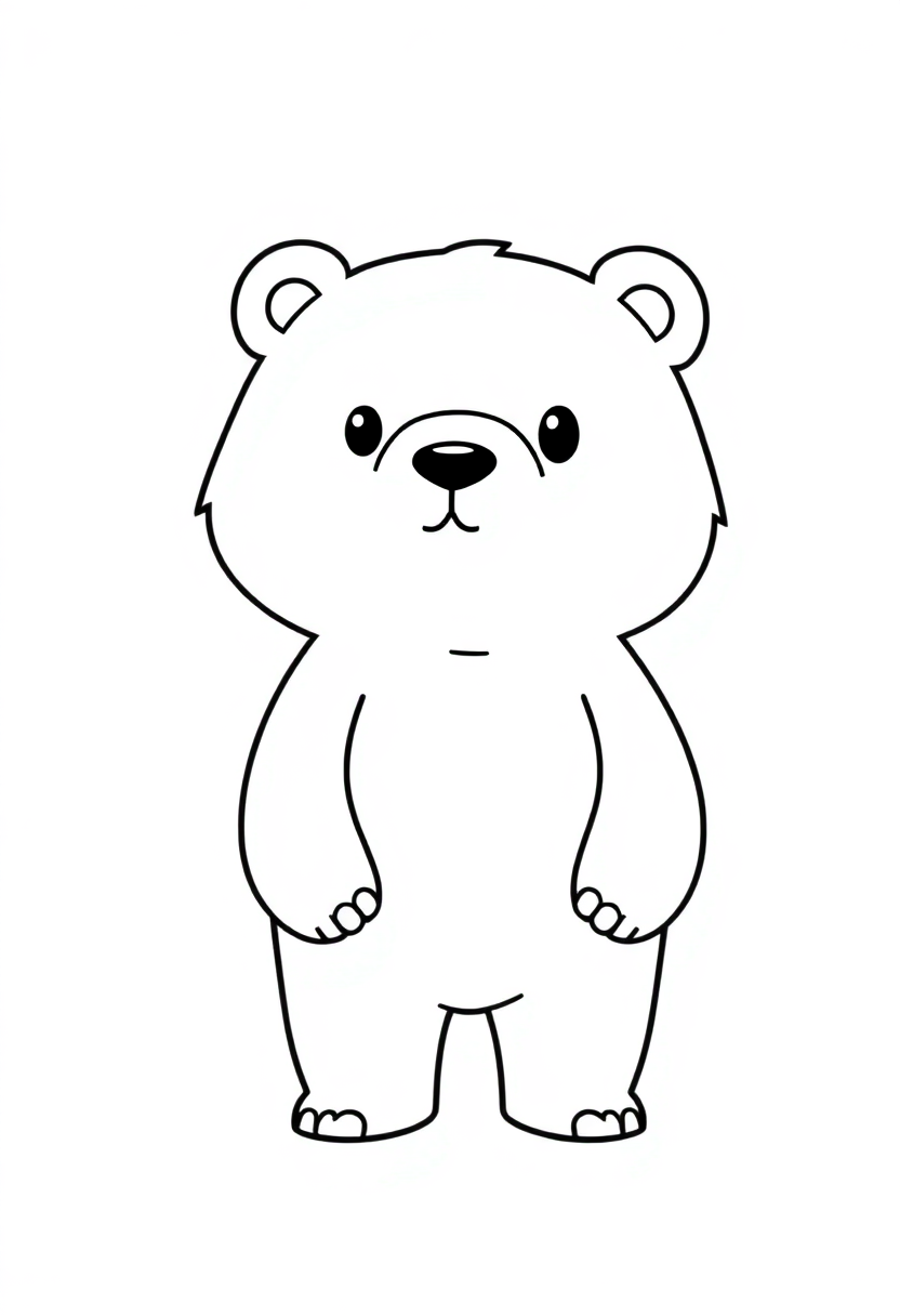 Grizzly Bear Standing coloring page, free printable