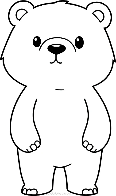 Grizzly Bear Standing coloring page for kids