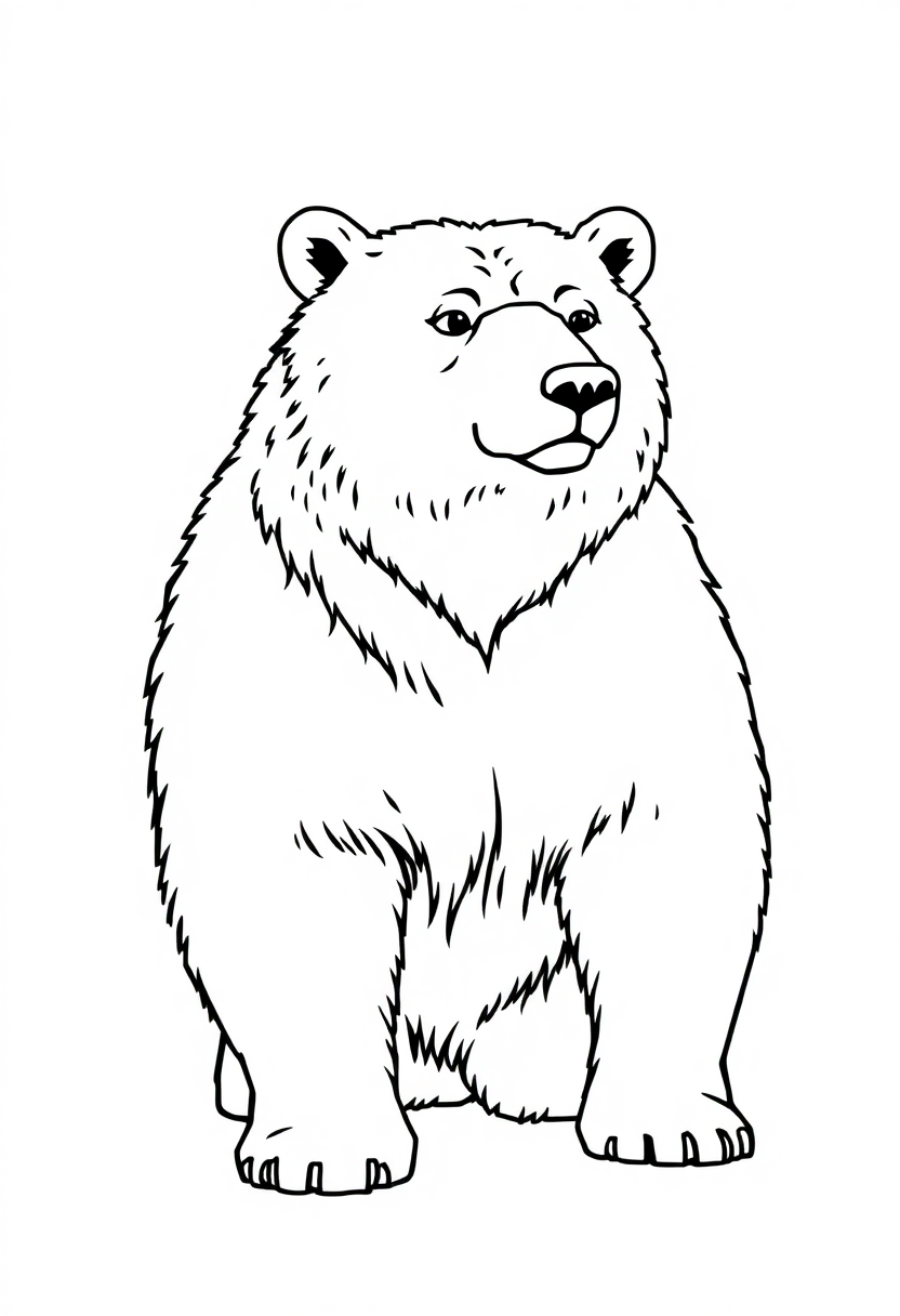 Grizzly Bear Standing coloring pages