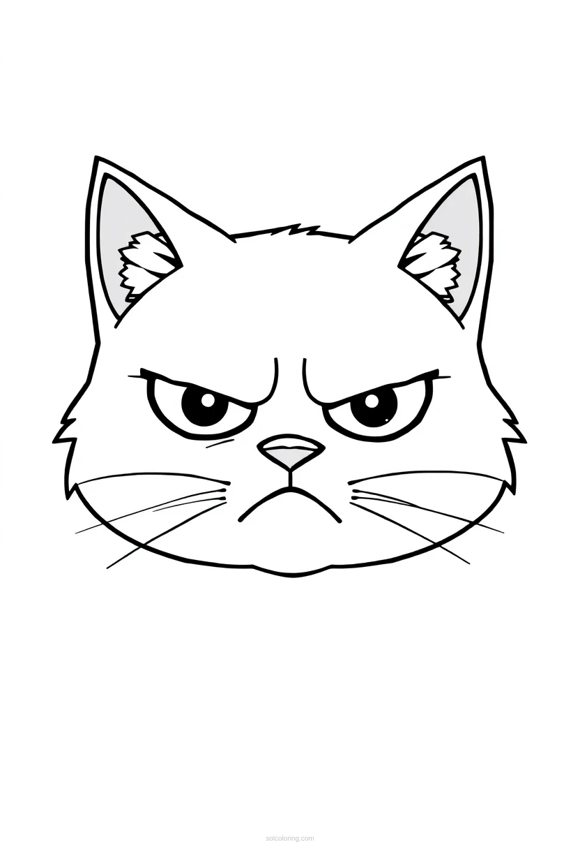 Grumpy Cat Face coloring pages