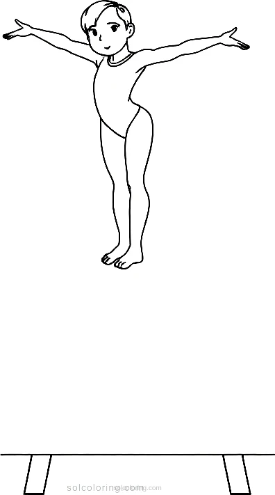 Gymnast On Balance Beam coloring pages