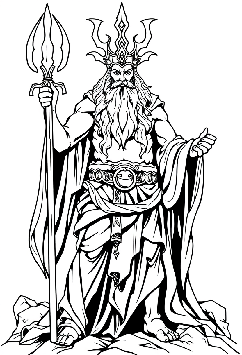 Hades Underworld God coloring page, free printable
