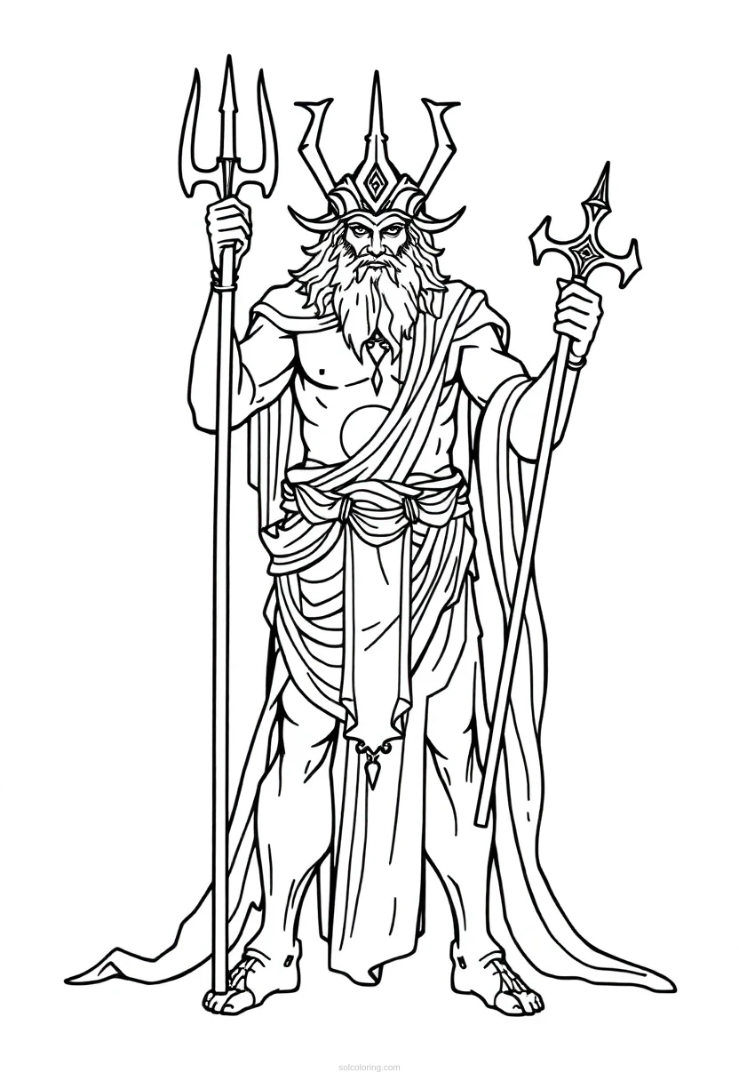 Hades Underworld God coloring page for kids