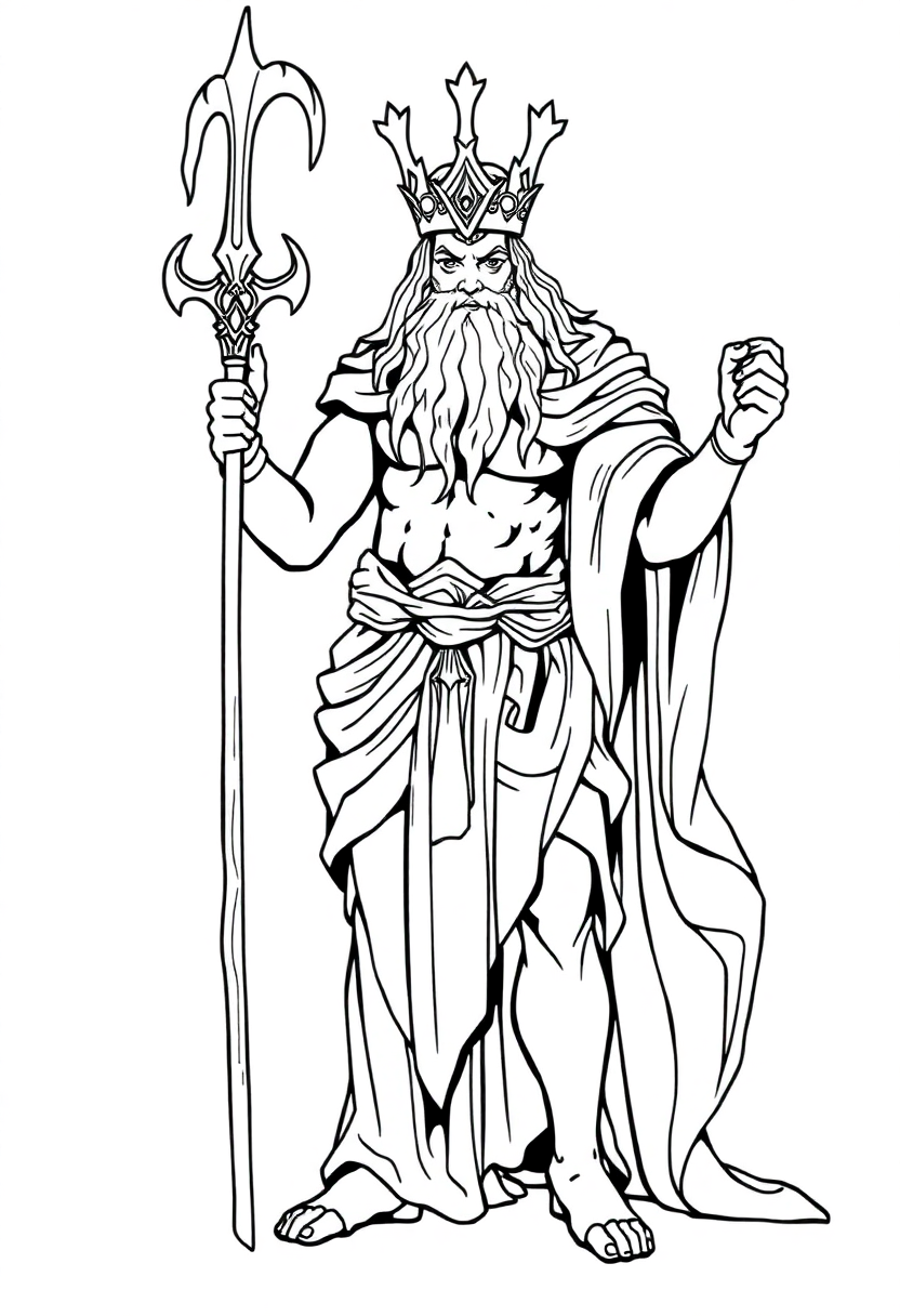 Hades Underworld God coloring page, free printable