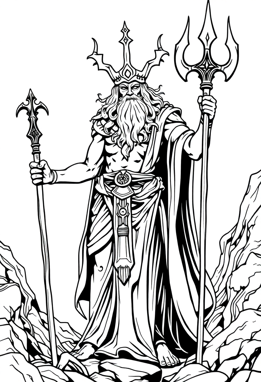 Hades Underworld God coloring page, free printable