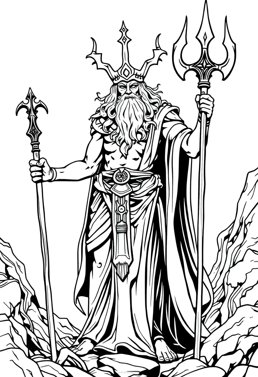 Hades Underworld God coloring page for kids