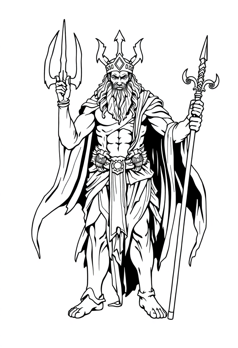 Hades Underworld God coloring page, free printable